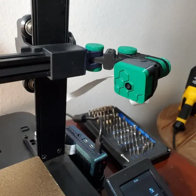 Ender 3 v3 SE Adapter for Articulating Raspberry Pi Camera Mount System