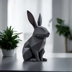 Minimalist Low Poly Rabbit, Low Poly Bunny