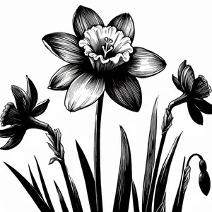 Narciss flower pattern brooch 2