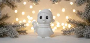 Penguin with Candy Cane Christmas Figurine