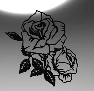 line art rose, wall art rose, 2d art rose, rose decor, rose decoration, flower decor, 2d flower, wall flower, line art flower