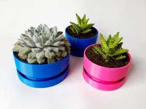 Maceta Redonda Con Drenaje De Agua - Round Flower Pot With Water Drainage