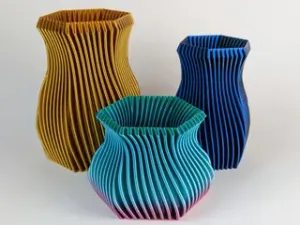 Hexagon Ribbed Vase #2