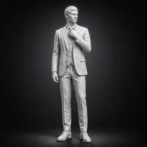 Elegant Businessman Statue STL | Modern Gentleman Sculpture | Suit Figure 3D Print Model