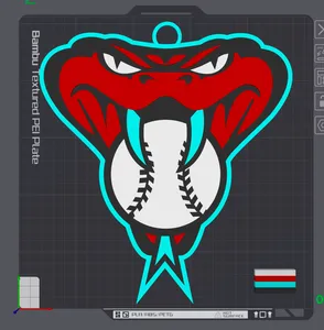 Arizona Diamondbacks Snake Head Oversized Necklace Logo