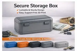 Modular Storage Box with Hinged Lid – Easy Print, Functional Organizer