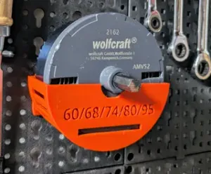 Hole saw (60-95mm) suppport/holder for the ParkerSide (Lidl | PowerFix) pegboard