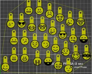 50 Emoji Shopping Cart Coin Keychains | Dual-Color Printable | No MMU or AMS Required | STL Files for 3D Printing