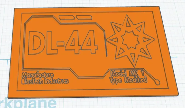 DL-44 Blaster Prop Display Sign (Aurebesh Custom Plaque) — Фото 4 из 6