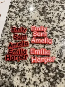 Crocs Charm Nametag - Harper, Emilia, Amelia, Sam, & Emily