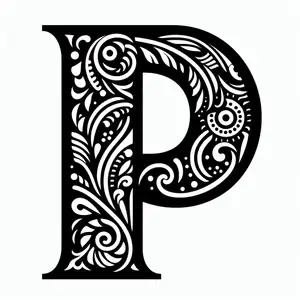 Frottage creation: letter P (version 3)