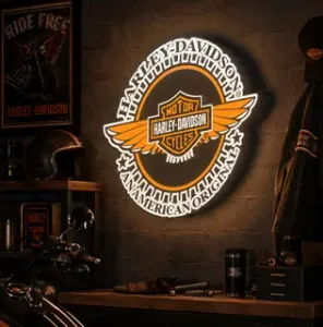 Harley Davidson LED Lightbox | Multicolor 3D Printable 3MF