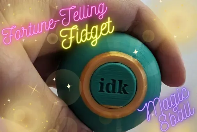 Amazing Fortune-Telling Fidget - Quick, Magic 8 Ball inspired fidget, print in place, desk toy, fidget, no supports — Image 6 of 6