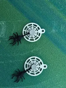 Spider Drop Earring — the spider actually SWINGS on its dragline