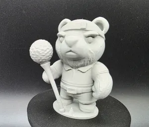 Golfer Bear Miniature