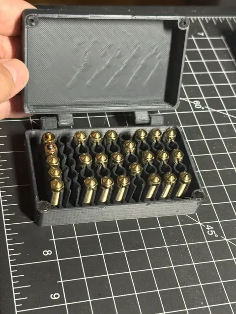 Plain Nozzle Box (print-in-place, for 45 MK8/V6/Volcano Nozzles)