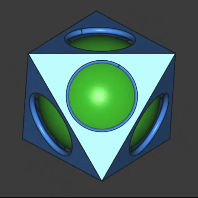 Spinning Sphere Inside the Octahedron | Print-in-Place Fidget Toy — Фото 6 из 16