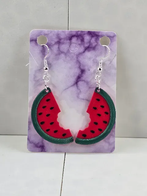 Watermelon, Egg, Pizza and Avocado Earrings -Food Earrings part 1 - Layered no AMS — Фото 3 из 5