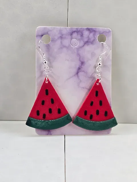 Watermelon, Egg, Pizza and Avocado Earrings -Food Earrings part 1 - Layered no AMS — Фото 5 из 5