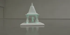 3D Printed Ram Mandir with Lord Ram Silhouette Design