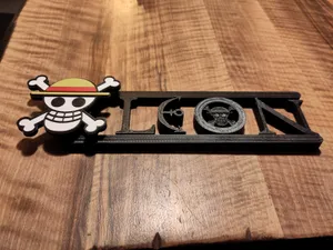 Name on the door of the room with a ONEPIECE theme