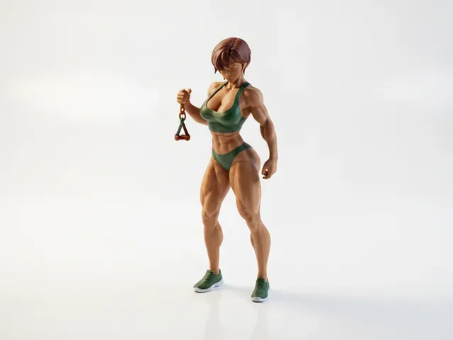 Muscular Girl Figurine Female Figure 3D Printable