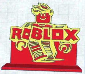 Roblox standing statuette - inscription on the shelf