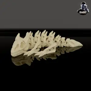 Skeleton Dragon Keychain - Articulated, Print in Place - No Supports