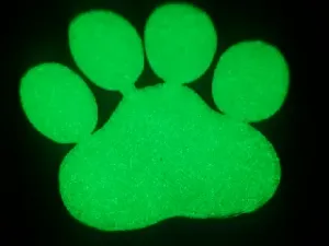 Glow-in-the-dark dog paw shape