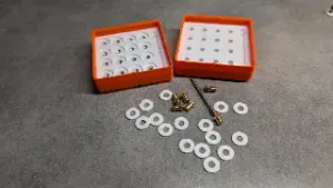 Gridfinity bin for V6 nozzles + adapter (w/ or w/o nuts) 2x2x3