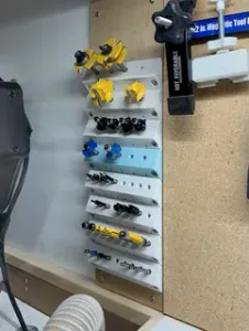 1/4" router bit wall storage - parametric