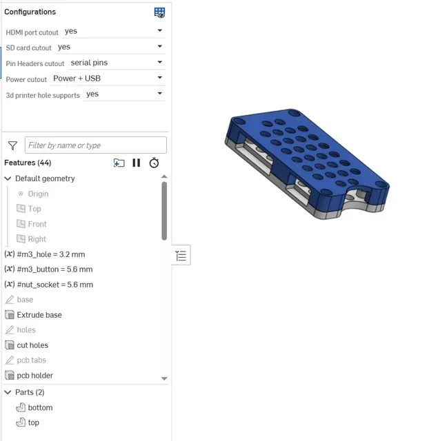 Raspberry Pi Zero 2W case Parametric — Фото 5 из 6