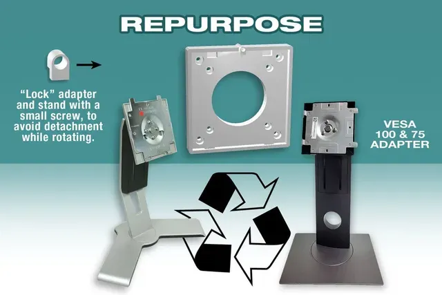 Repurpose Dell Monitor Stand VESA 100 75 Adapter