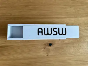 Pencil box with your text on sliding magnet lid