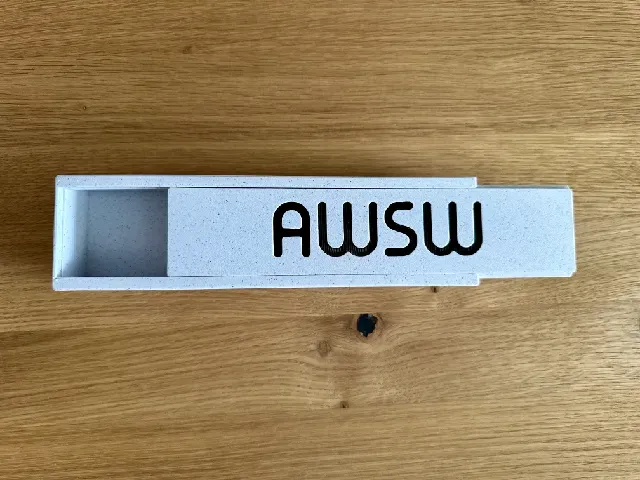 Pencil box with your text on sliding magnet lid