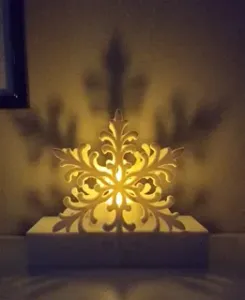 Cozy Winter Snowflake Tealight Holder