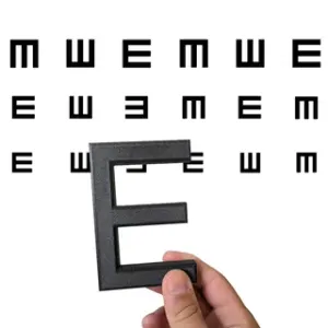 Domácí test očních vad u dětí - Velké písmeno E