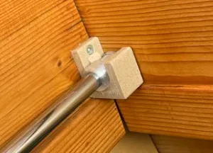 Holder for curtain rod printed with wood filament