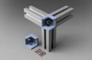 2020 Connector 3 Way Corner Bracket _Alu Profile