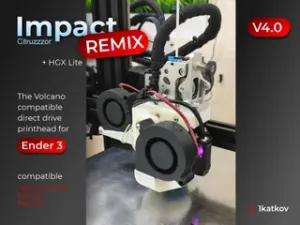 Impact printhead Remix for Creality Ender 3 / NEO / PRO (not E3 V2 V3) Printhead HGX-Lite with mount for CR-touch