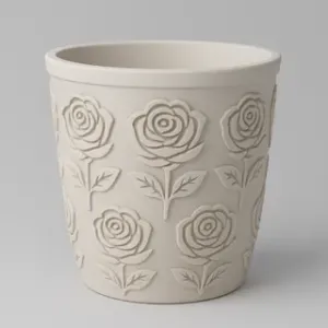 Flowerpot - Rose Relief