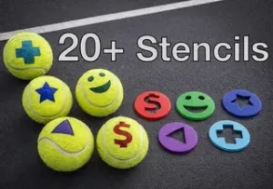 Large Stencil Set for Tennis Ball - Polygons Stars Shapes Special Characters