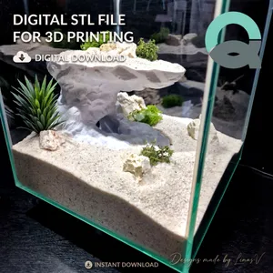 Tower & Cliff Cave - Aquarium & Terrarium Cave | Fish Hideout | Shrimp Shelter | Reptile Hide | Natural Rock Decor | Aquascaping | 3D Print STL