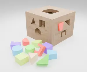 Geometric Shape Sorter Toy for Kids – Educational 3D Puzzle Cube