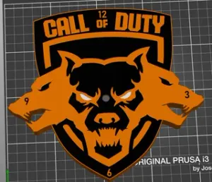 Call of Duty - Cerberus Logo Clock Face with Built-In Clock Mechanism Housing