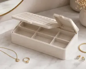 Two-Tier Jewelry Box with Removable Tray