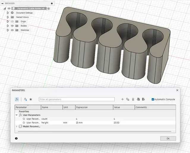 Parametric Universal Cable Holder (Vase Mode, Fast Print) — Фото 5 из 5