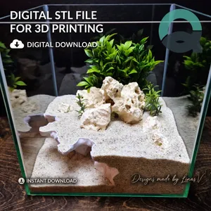 AquaVault - Aquarium & Terrarium Cave | Fish Hideout | Shrimp Shelter | Reptile Hide | Natural Rock Decor | Aquascaping | 3D Print STL