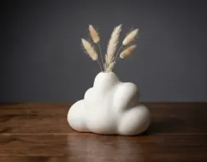 Cloud Vase – Modern Minimal 3D Printed Planter | Cloud Shape Desk Decor | Fast Print No Supports