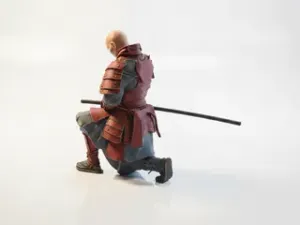 Samurai Warrior Kneeling Figurine Fantasy 3D Printable
